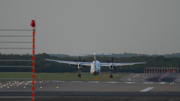 Turboprop Airplane Landing