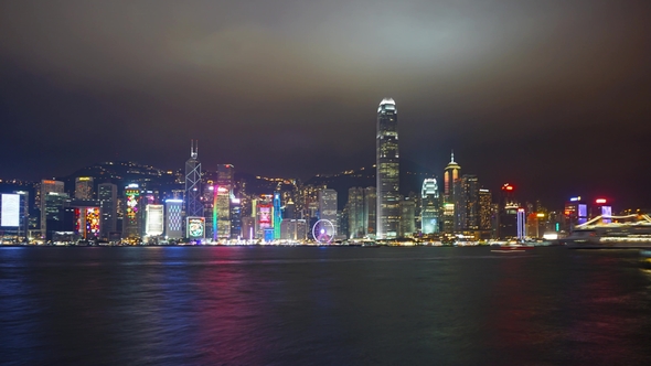Light Show in Hong Kong at Night, Zoom