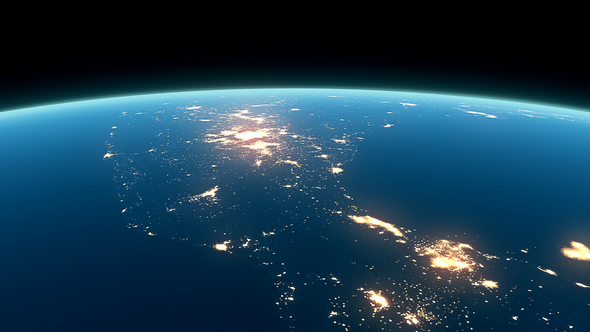 4K Earth Night Close Up High Detail Central America Mexico alt