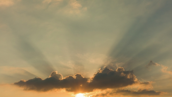 Beautiful Sky with Sun Rays