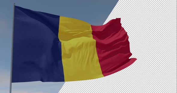 flag Romania patriotism national freedom, seamless loop, alpha channel
