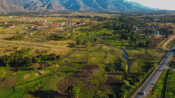 Aerial view of the Morogoro town in  Tanzania