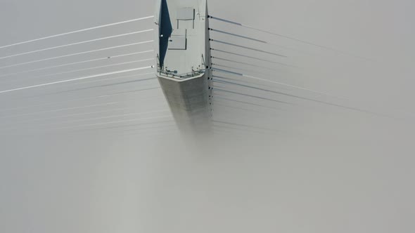 Aerial View of the Top of the Pylons of the Russian Bridge