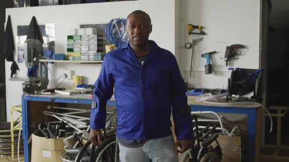 Disabled man smiling at the camera