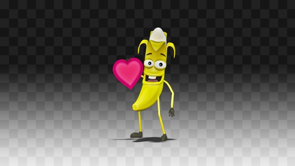 Banana Gives Love Heart