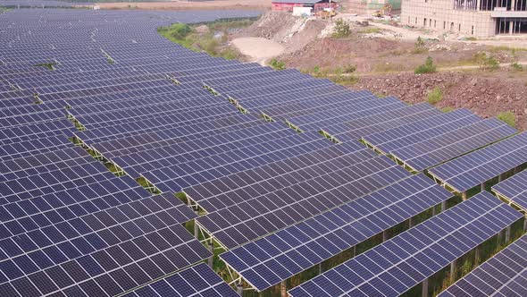 Solar power station in montain