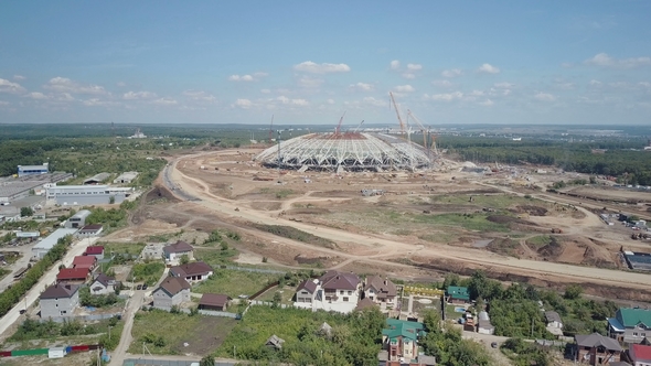 View of Stadium in Samara City Good Weather