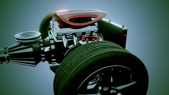 Car Chassis with Engine alt