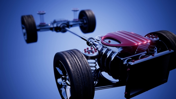 Car Chassis with Engine alt