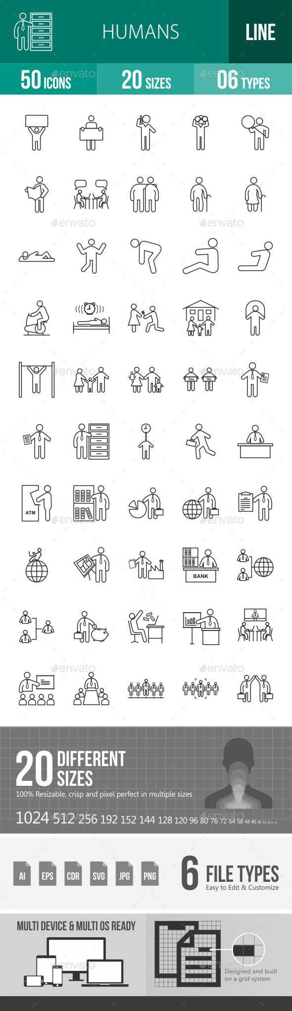 Humans Line Icons