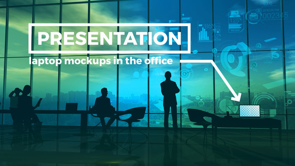 Laptop Mockups Presentation In The Office alt