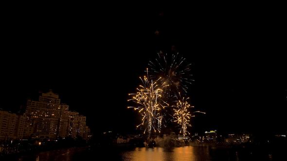 Fireworks in the City Night