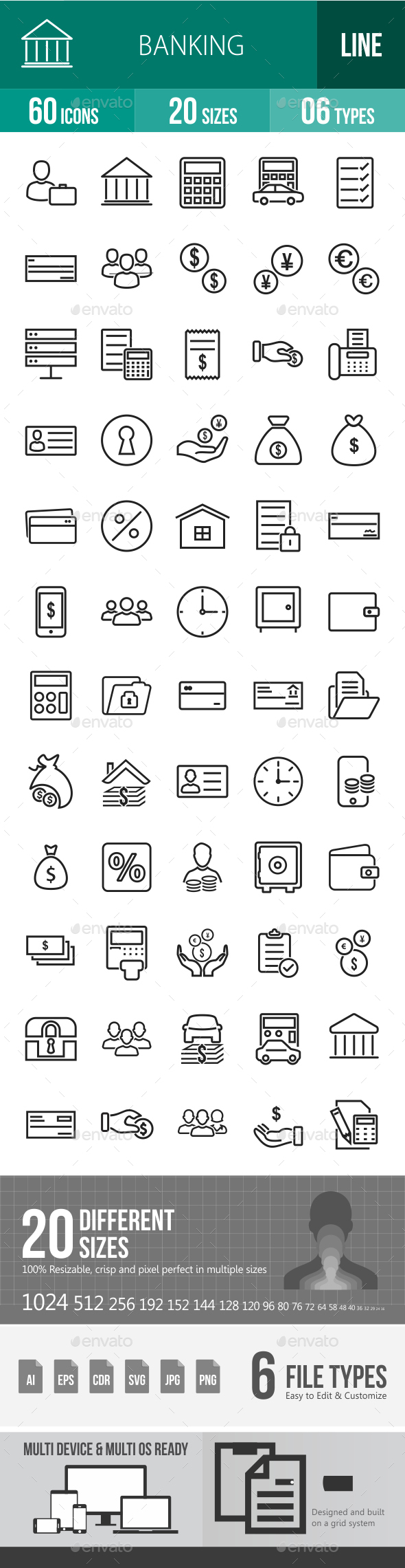 Banking Line Icons