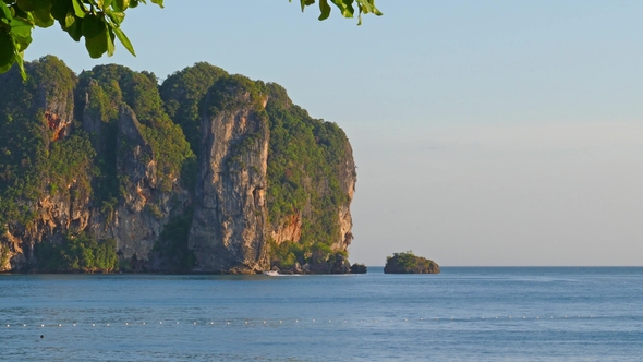 Landscape on the Ao Nang Beach at Sunset