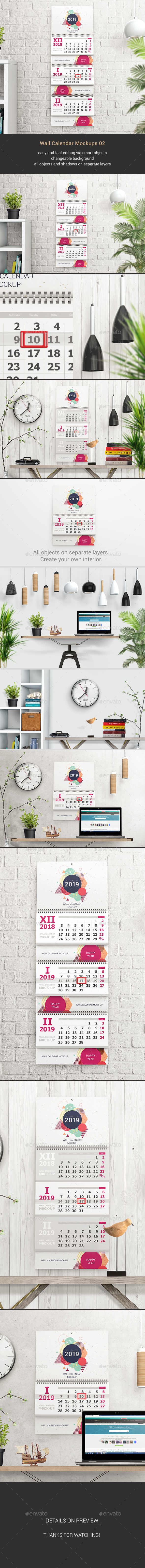 Download Wall Calendar Mockup Graphics Designs Templates PSD Mockup Templates