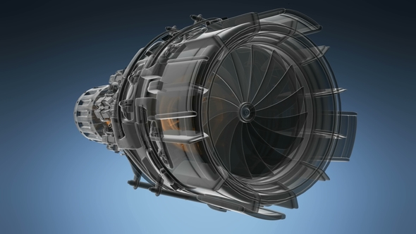 Rotate Jet Engine Turbine alt