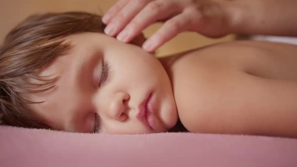 Little Girl Sleep in Her Bed