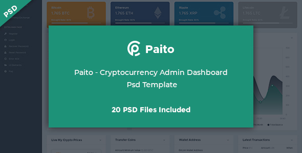 Paito - Crypto-currency Admin Dashboard Psd Template