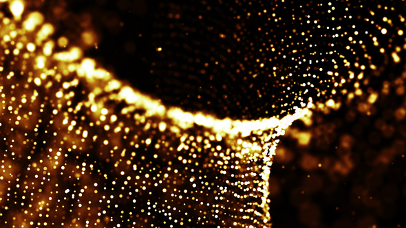 Gold Lights Abstract Particles Motion Looped-4k