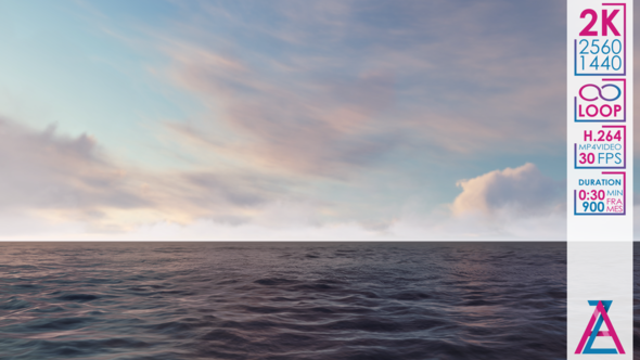 Daytime Sky with Light Pink Clouds over the Ocean alt