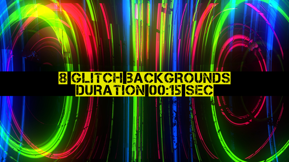 8 Glitch Backgrounds Pack