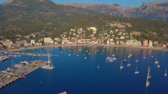 Port De Soller Aerial View, Majorca