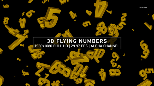 3D Flying Numbers alt