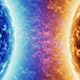 Blue Fire Star vs Red Star in Space - VideoHive Item for Sale