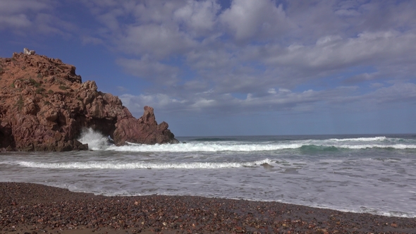 Landscape with Arched Rocks on Beach, Morocco