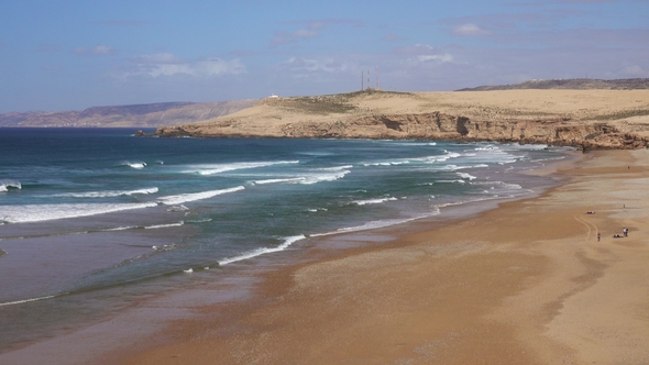 Sand Beach and Rocks on Atlantic Coast, Morocco