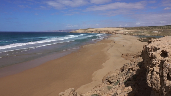 Sand Beach and Rocks on Atlantic Coast, Morocco