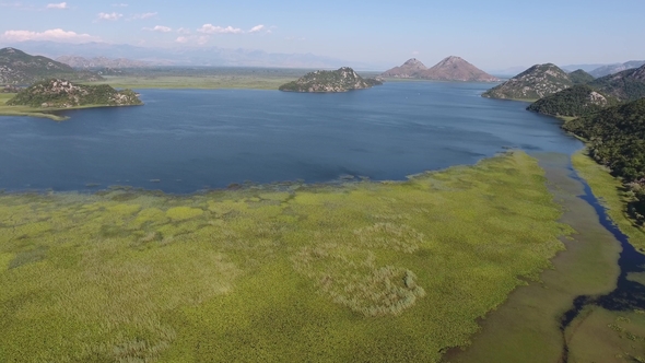 Aerial View of Skadar Lake in Montenegro at Summer