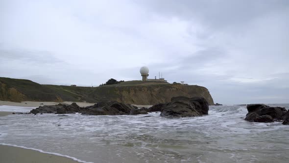 Amazing view of the beach, rocks and island