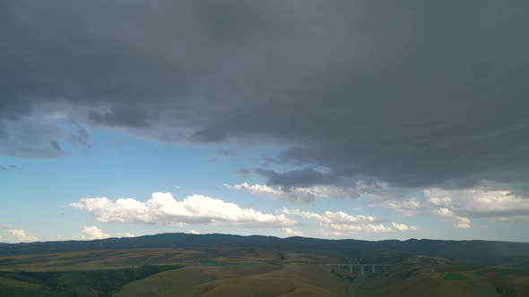 8K Strong Heavy Downburst Rain and Supercell Storm Clouds