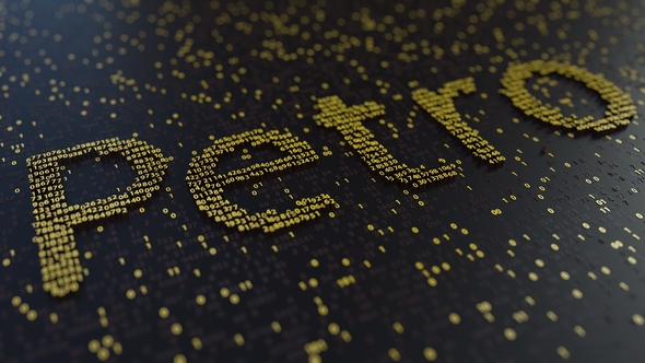 Petro Word Made of Moving Golden Numbers alt