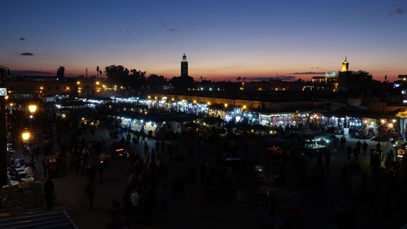 Jemaa El Fna Square After Sunset, Marrakesh