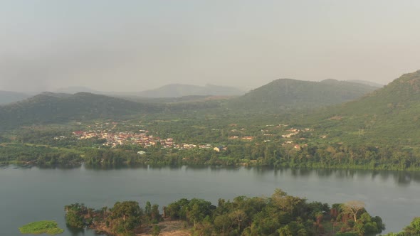 River with hills behind it