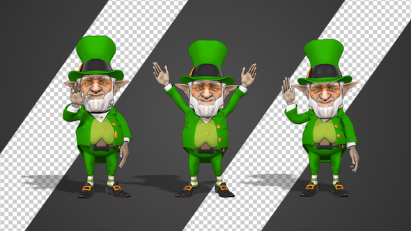 Leprechaun Waving - Hello Gesture (3-Pack) alt