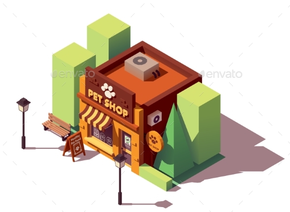 Vector Isometric Pet Store