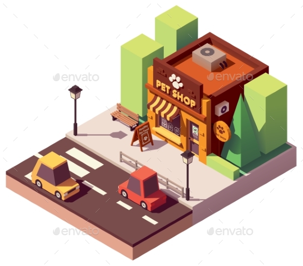 Vector Isometric Pet Store