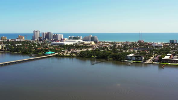 Aerial approach Daytona Beach FL