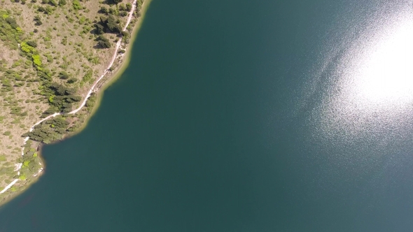 Aerial View on Bohinjsko Jezero Between Mountains