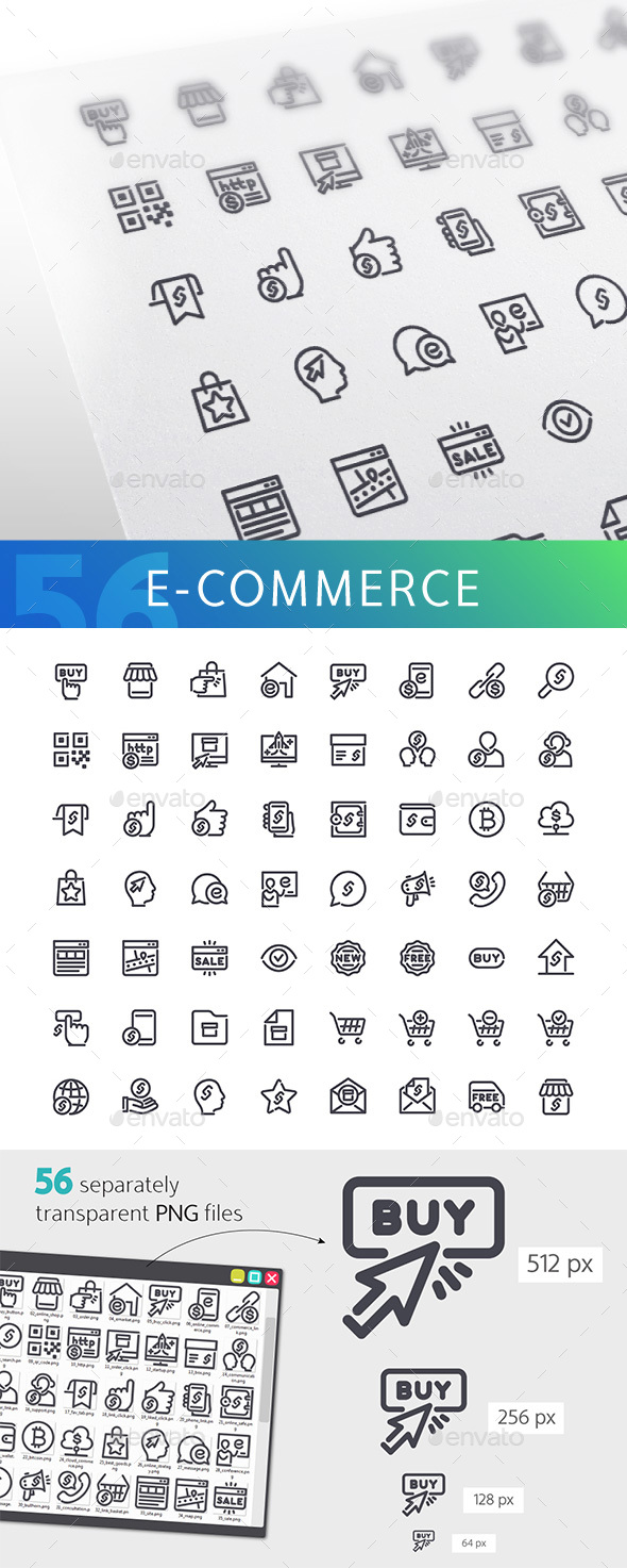 E-commerce Line Icons Set