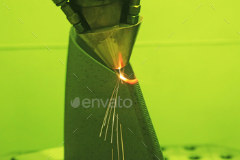 ed under the action of laser into shape. DMLS, SLM, SLS. Modern additive technologies 4.0 industrial revolution