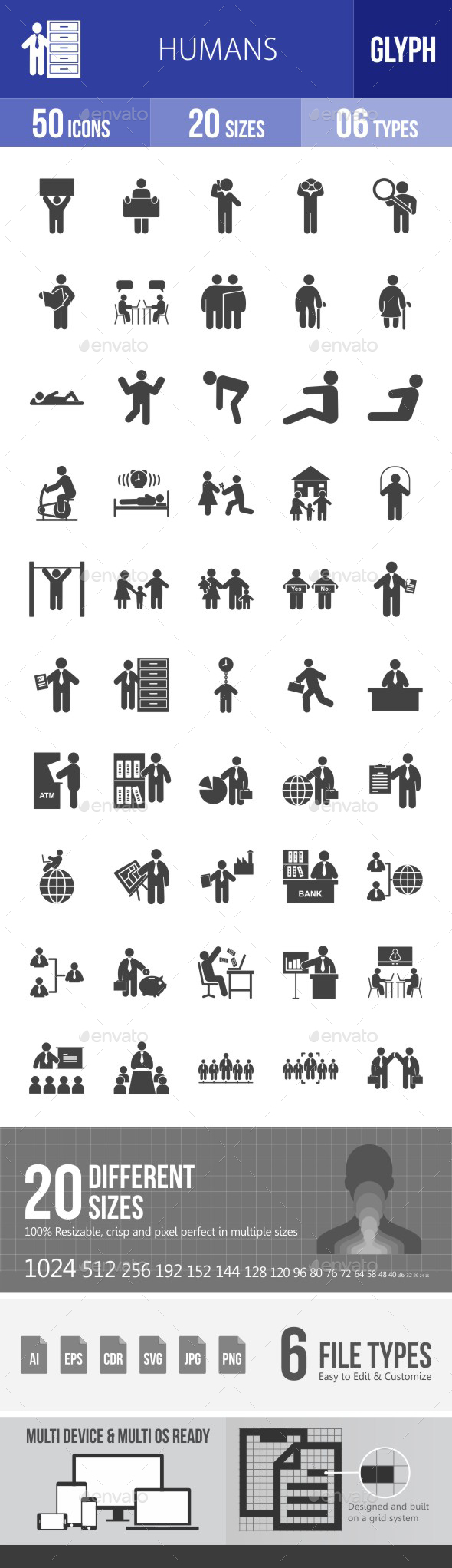 Humans Glyph Icons