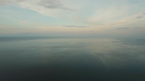 Water Surface Aerial View Sunset
