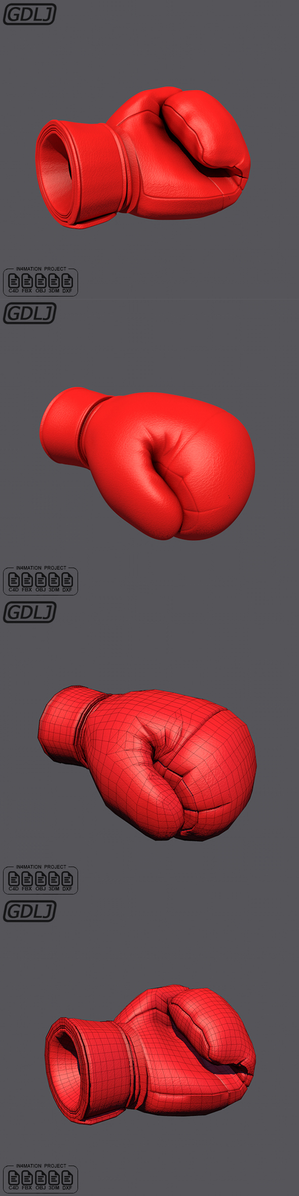 Black Boxing Glove 3D Models