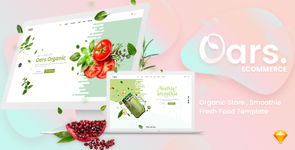 Oars - Organic Store , Smoothie , Fresh Food Sketch Template