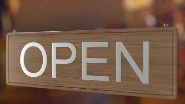 Door Sign Is Turned Over From OPEN To CLOSED alt