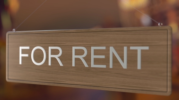 Door Sign Is Turned Over From FOR RENT To RENTED